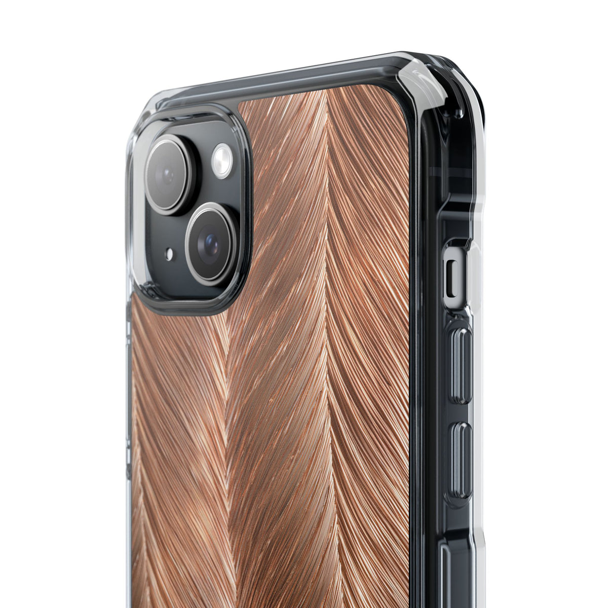 Rose Gold Weave · Clear Impact Magnetic Phone Case for iPhone · Brown