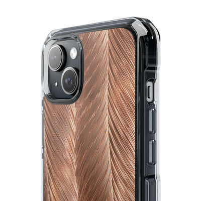 Rose Gold Weave · Clear Impact Magnetic Phone Case for iPhone · Brown