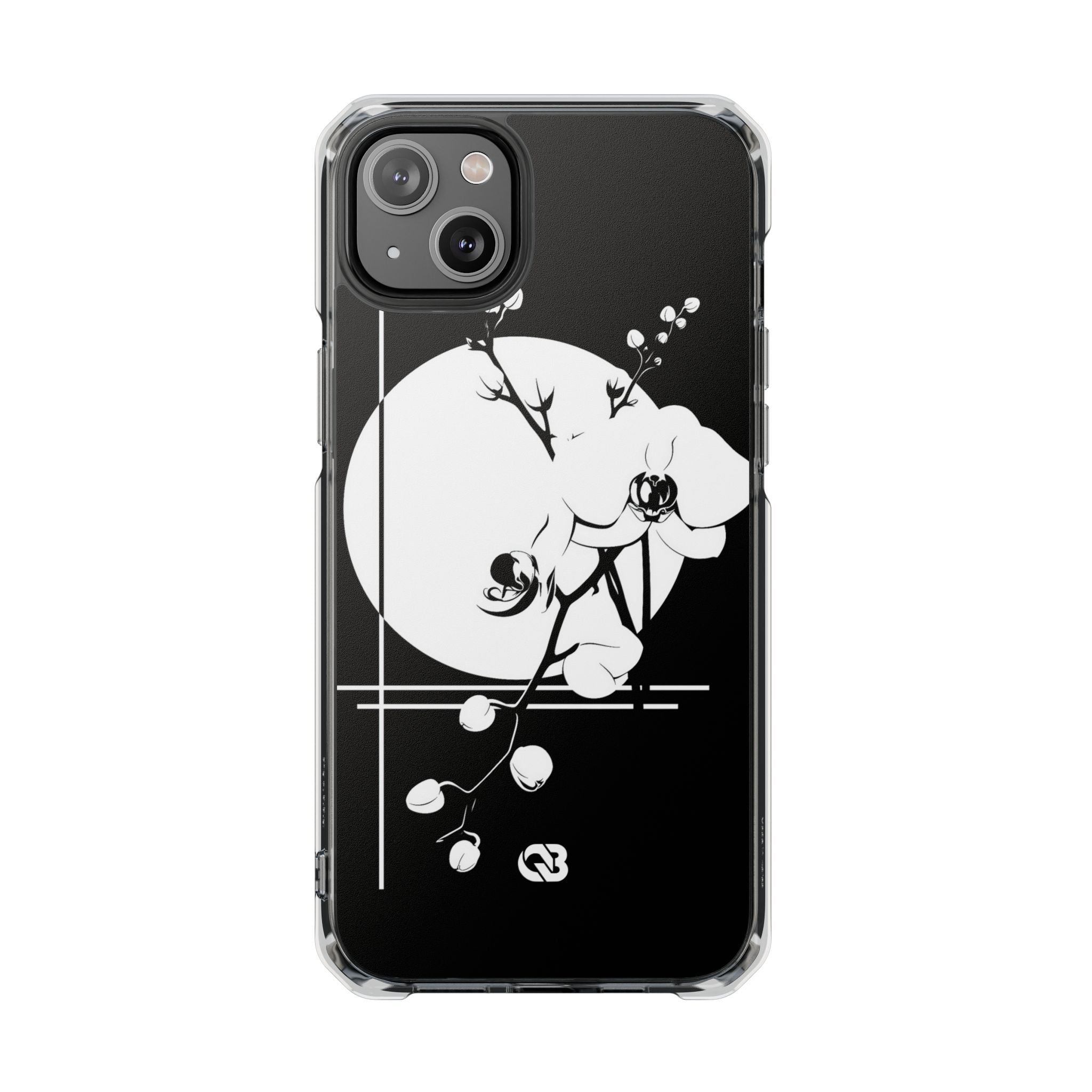 Black Impact MagSafe Phone Case for iPhone - Lunar Orchid Grid
