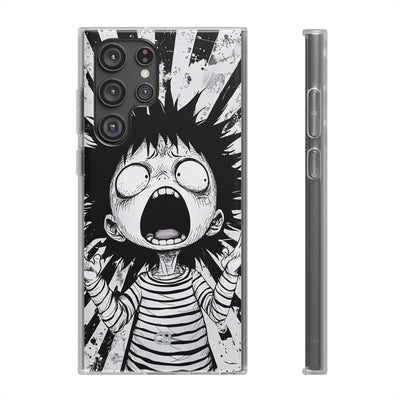 Chaotic Monochrome Scream · Soft Telefoncover for Samsung