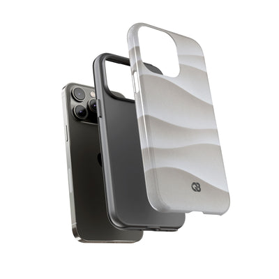 White Tough Phone Case for iPhone - Arctic Flow Ridges