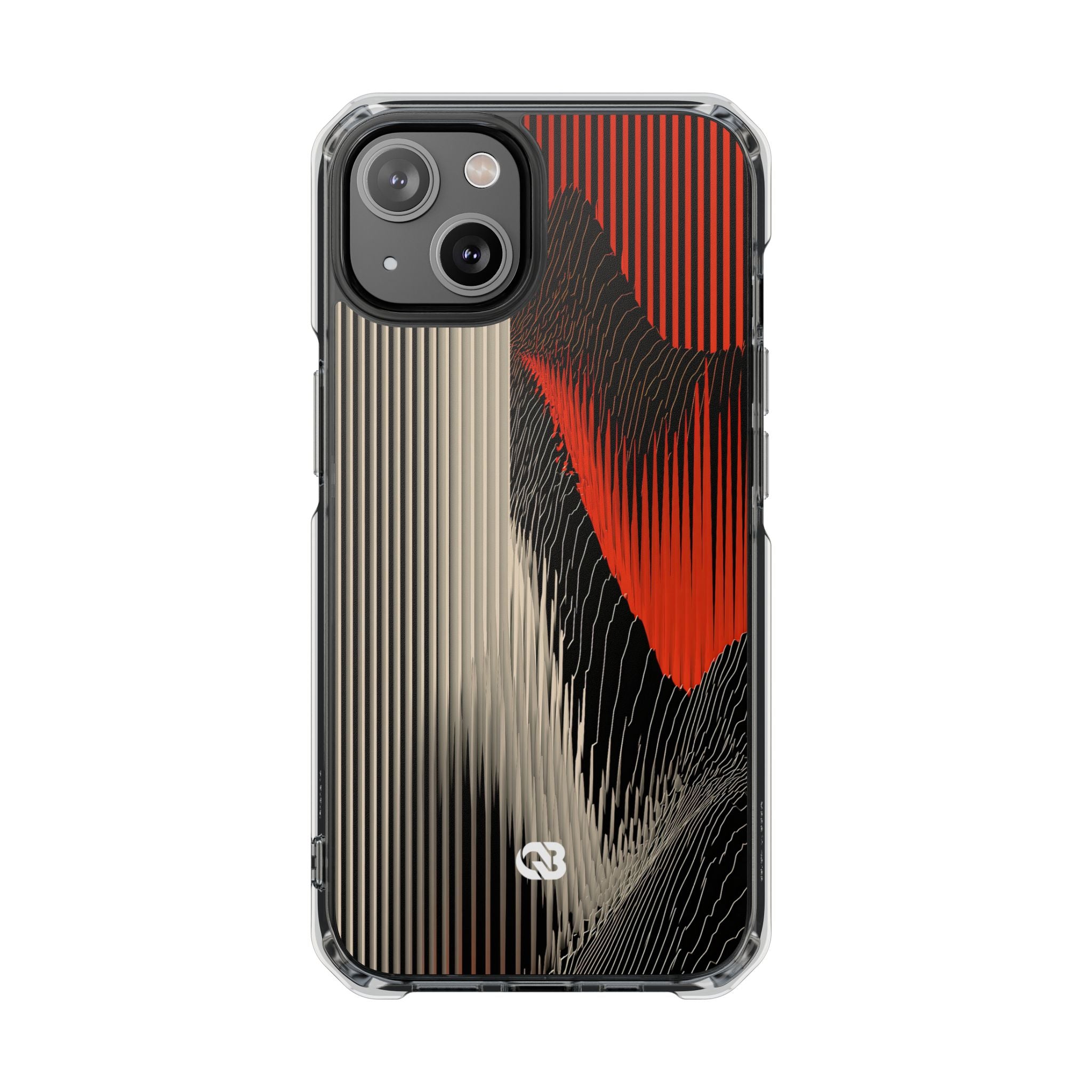 Red Impact MagSafe Phone Case for iPhone - Crimson Pulse Topo