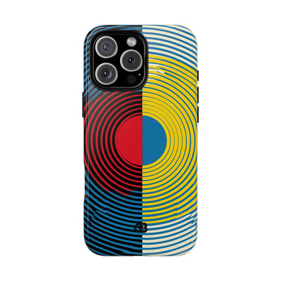 Blue Tough Phone Case for iPhone - Primary Circuit Orbit