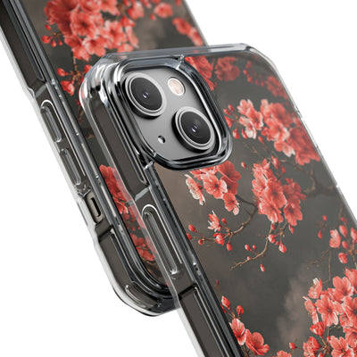 Midnight Sakura Blossom · Clear Impact Magnetic Phone Case for iPhone ·  Pink