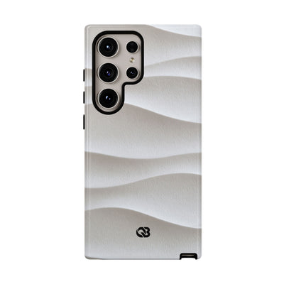 White Tough Phone Case for Samsung - Arctic Flow Ridges