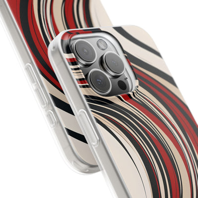 Crimson Flow Waves · Soft Phone Case for iPhone