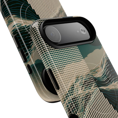 Green Tough 2.0 Magsafe Phone Case for iPhone - Lunar Moss Topography