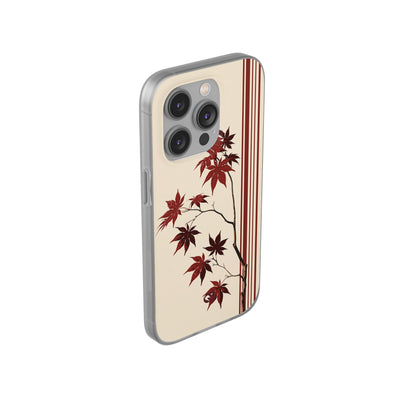 Red Lite Phone Case for iPhone - Crimson Momiji Stripe
