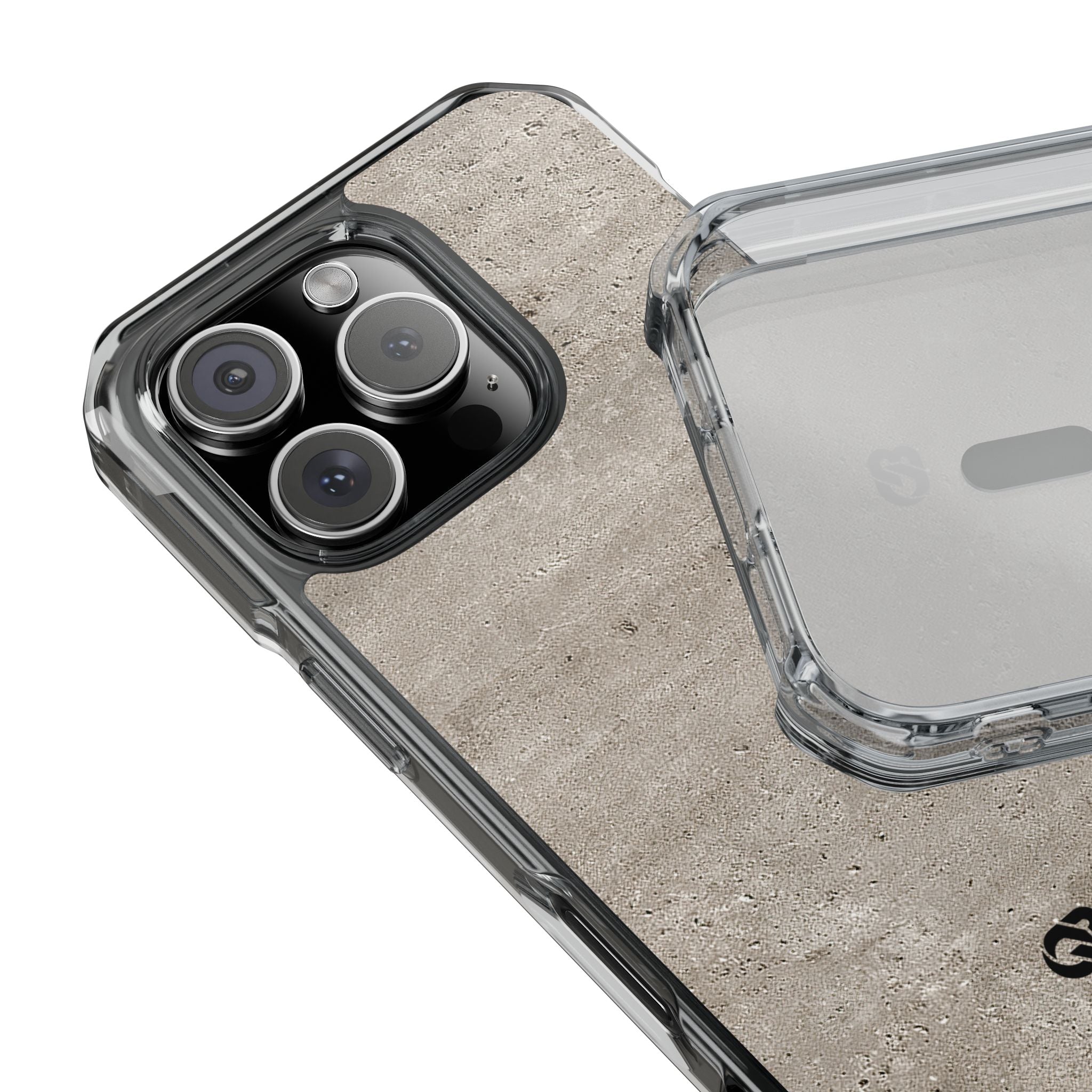 Grey Impact MagSafe Phone Case for iPhone - Brutalist Stone Grit