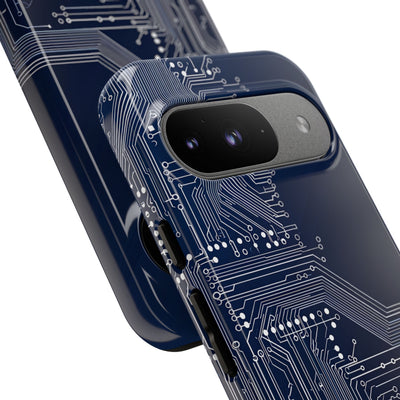Blue Tough Phone Case for Google Pixel - Cobalt Data Stream