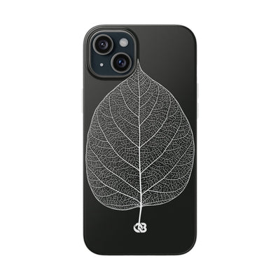 Black Lite Phone Case for iPhone - Bleached Leaf Lattice