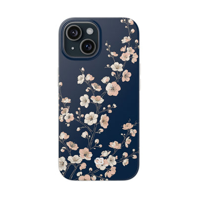 Midnight Plum Blossom · Lite Phone Case for iPhone ·  Blue