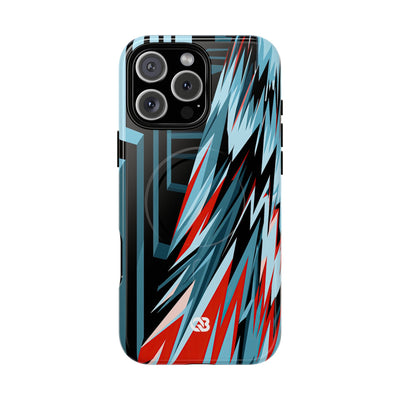 Blue Tough 2.0 Magsafe Phone Case for iPhone - Glitch Peak Cyan