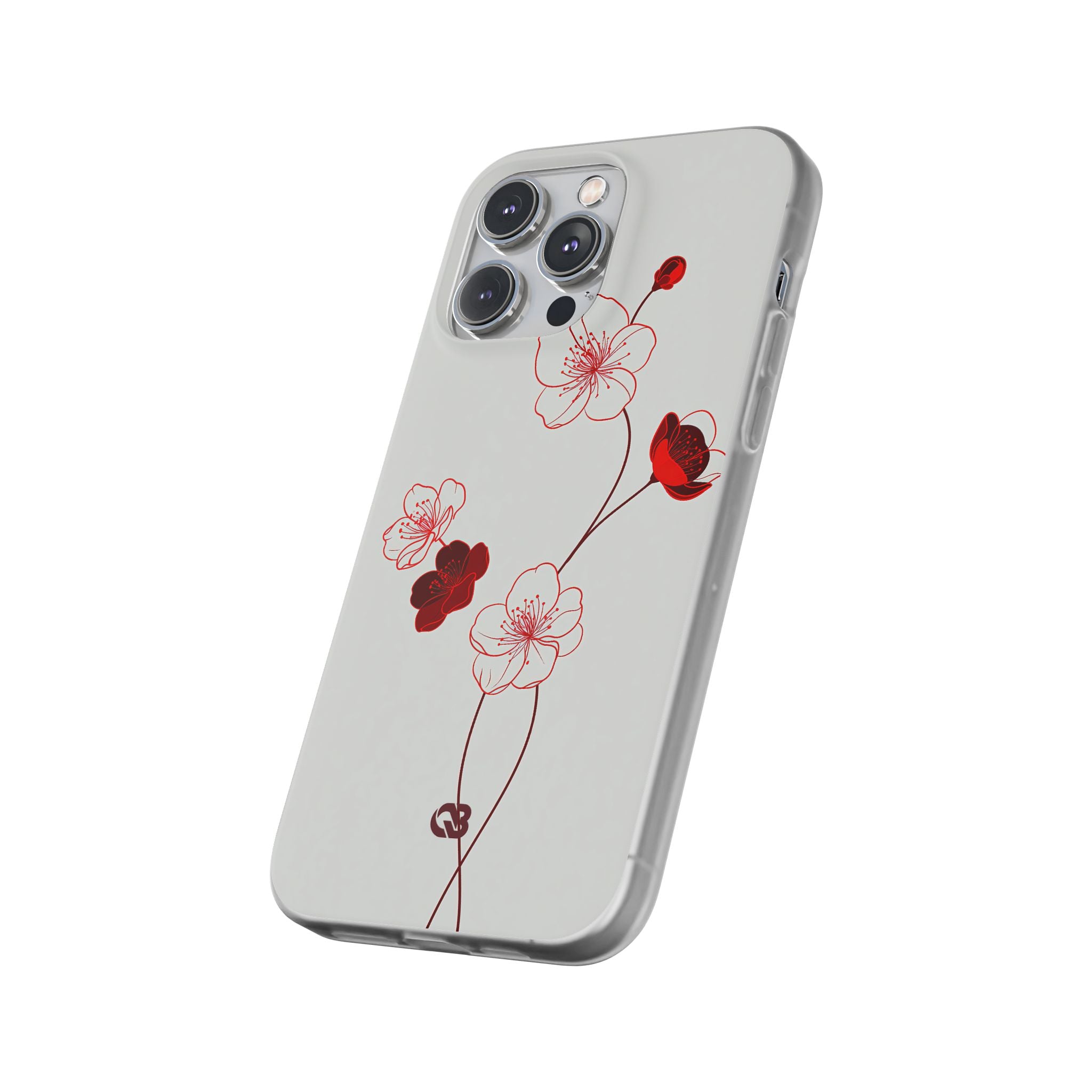 Red Lite Phone Case for iPhone - Kyoto Ember Bloom