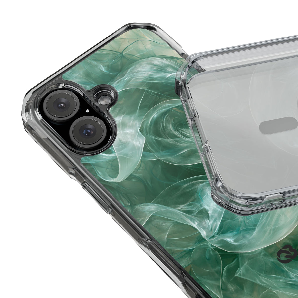 Translucent Aqua Flow · Clear Impact Magnetic Phone Case for iPhone · Teal