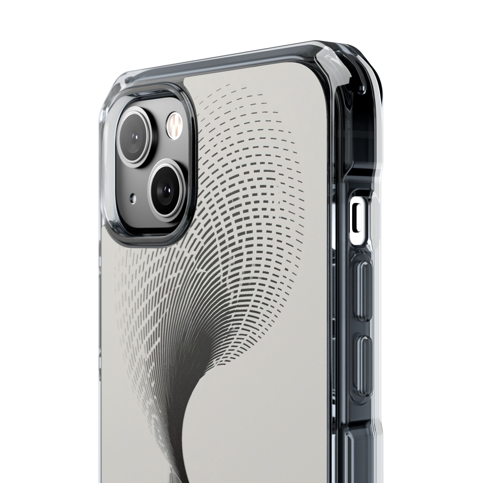 White Impact MagSafe Phone Case for iPhone - Linear Torsion Grid