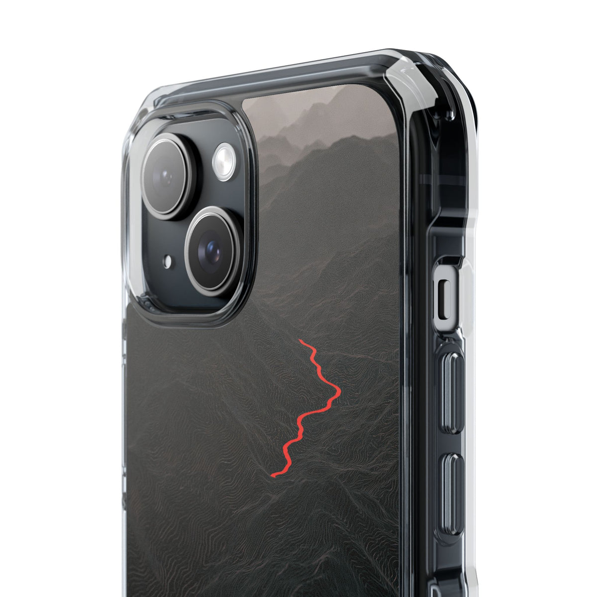 Crimson Ridge Pass · Clear Impact Magnetic Phone Case for iPhone ·  Black