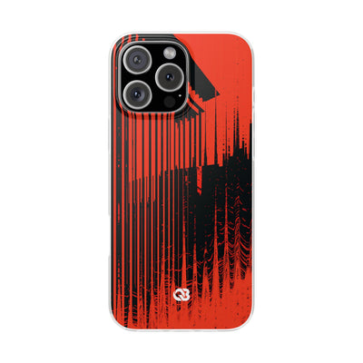 Red Lite Phone Case for iPhone - Crimson Brutalist Distortion