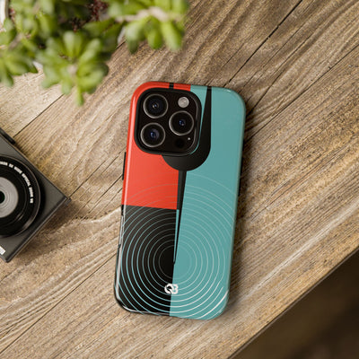 Teal Tough Phone Case for iPhone - Sonic Static Split
