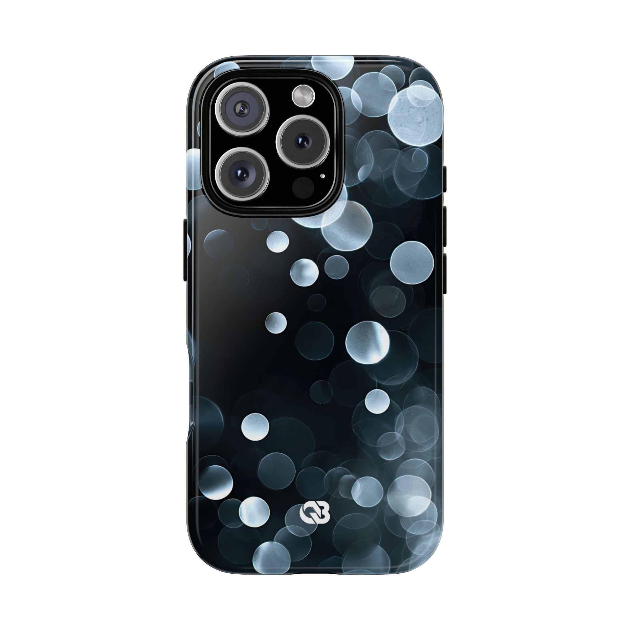 Black Tough Phone Case for iPhone - Silver Orbit Glow