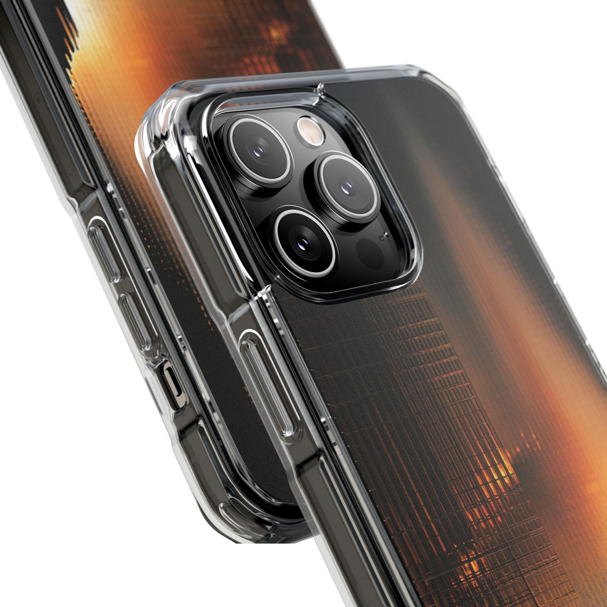Luminous Grid · Clear Impact Magnetic Phone Case for iPhone · Black