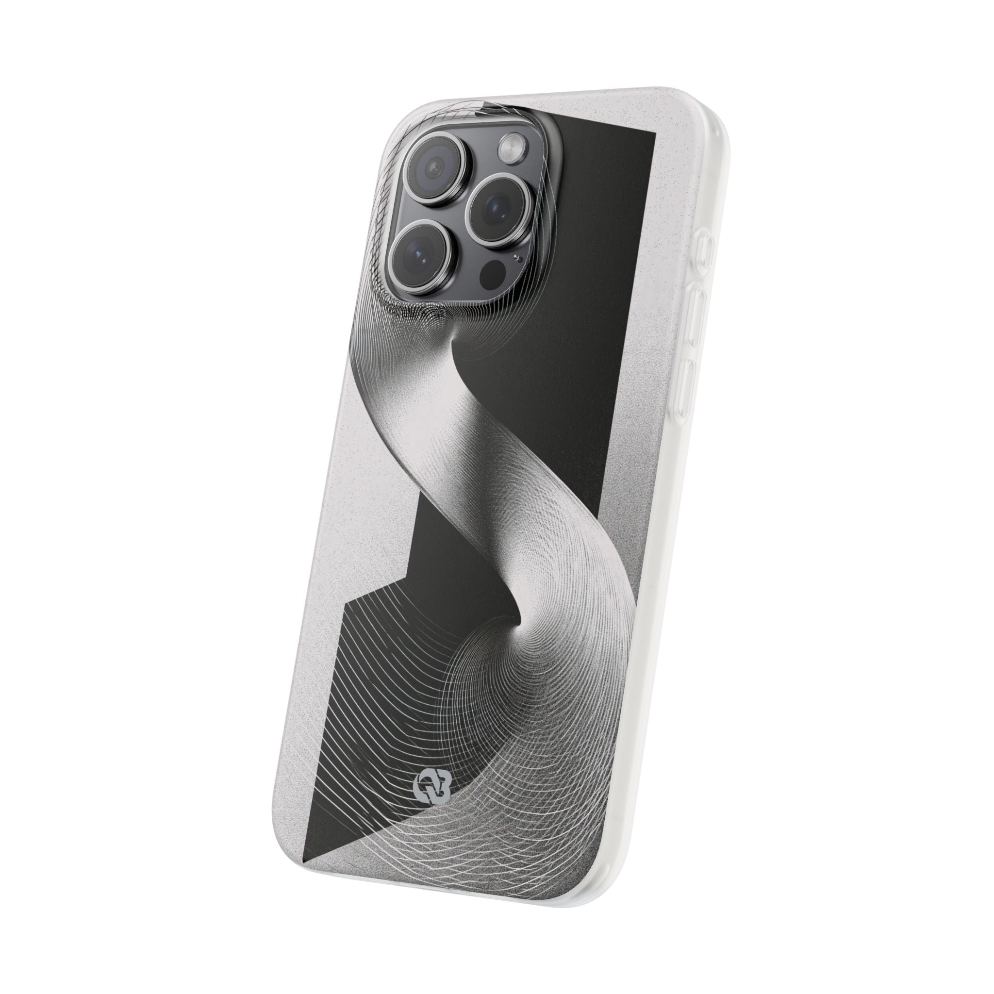 Grey Lite Phone Case for iPhone - Obsidian Moiré Wave