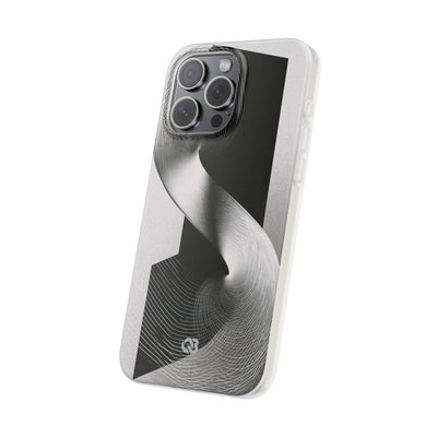 Grey Lite Phone Case for iPhone - Obsidian Moiré Wave