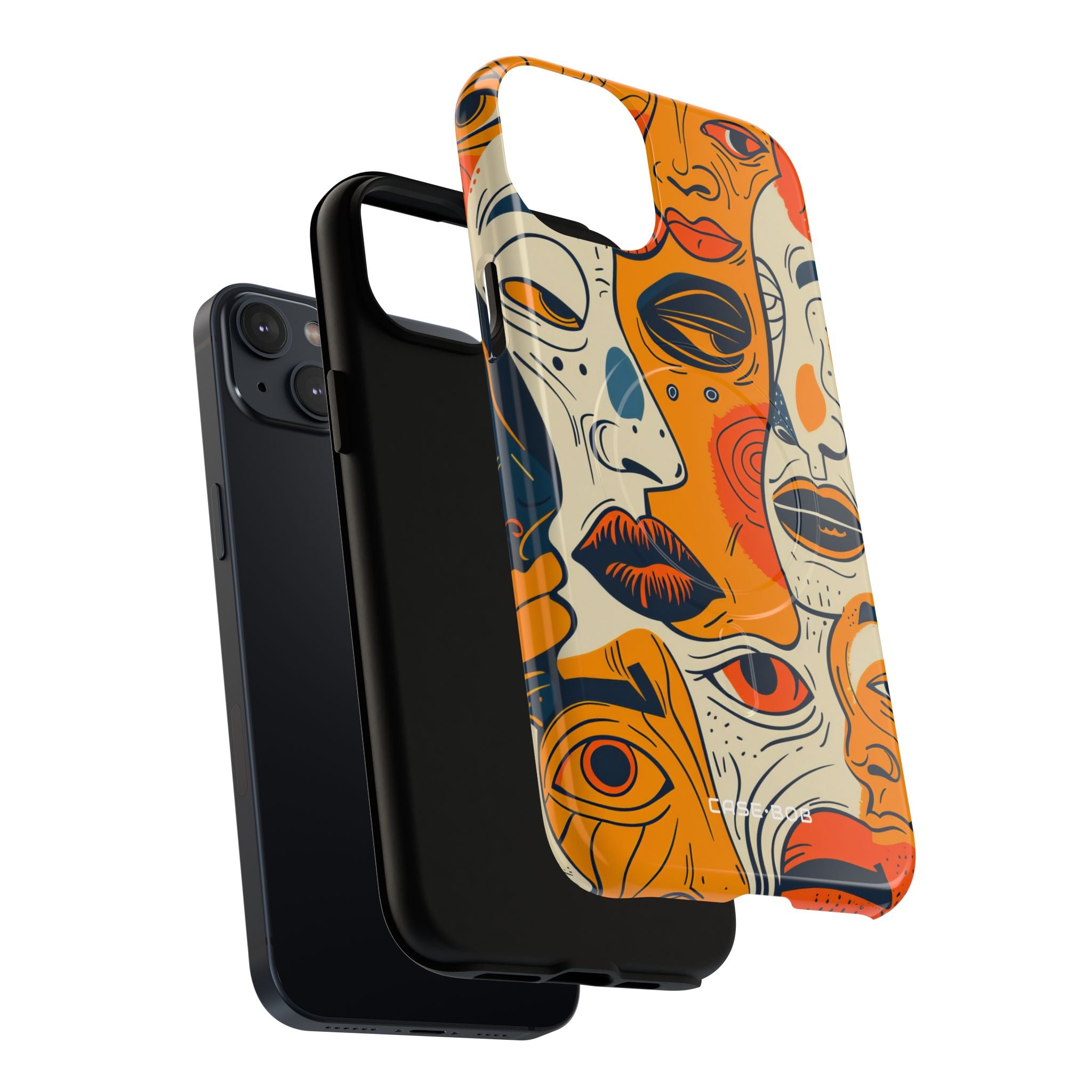 Verwickelte Gesichter Sonnenuntergang iPhone 14 Plus Case - Tough+