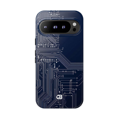 Blue Tough Phone Case for Google Pixel - Cobalt Data Stream