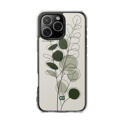Eucalyptus Foliage Study · Clear Impact Magnetic Phone Case for iPhone ·  Green
