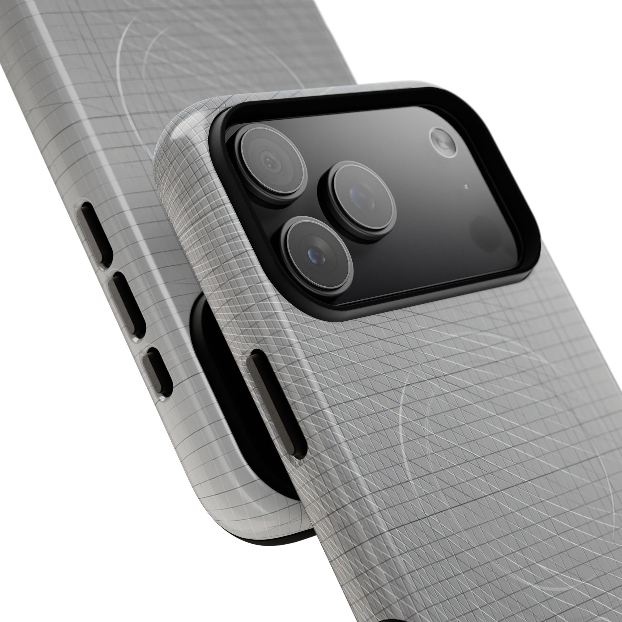 Grey Tough 2.0 Magsafe Phone Case for iPhone - Chrome Mesh Warp