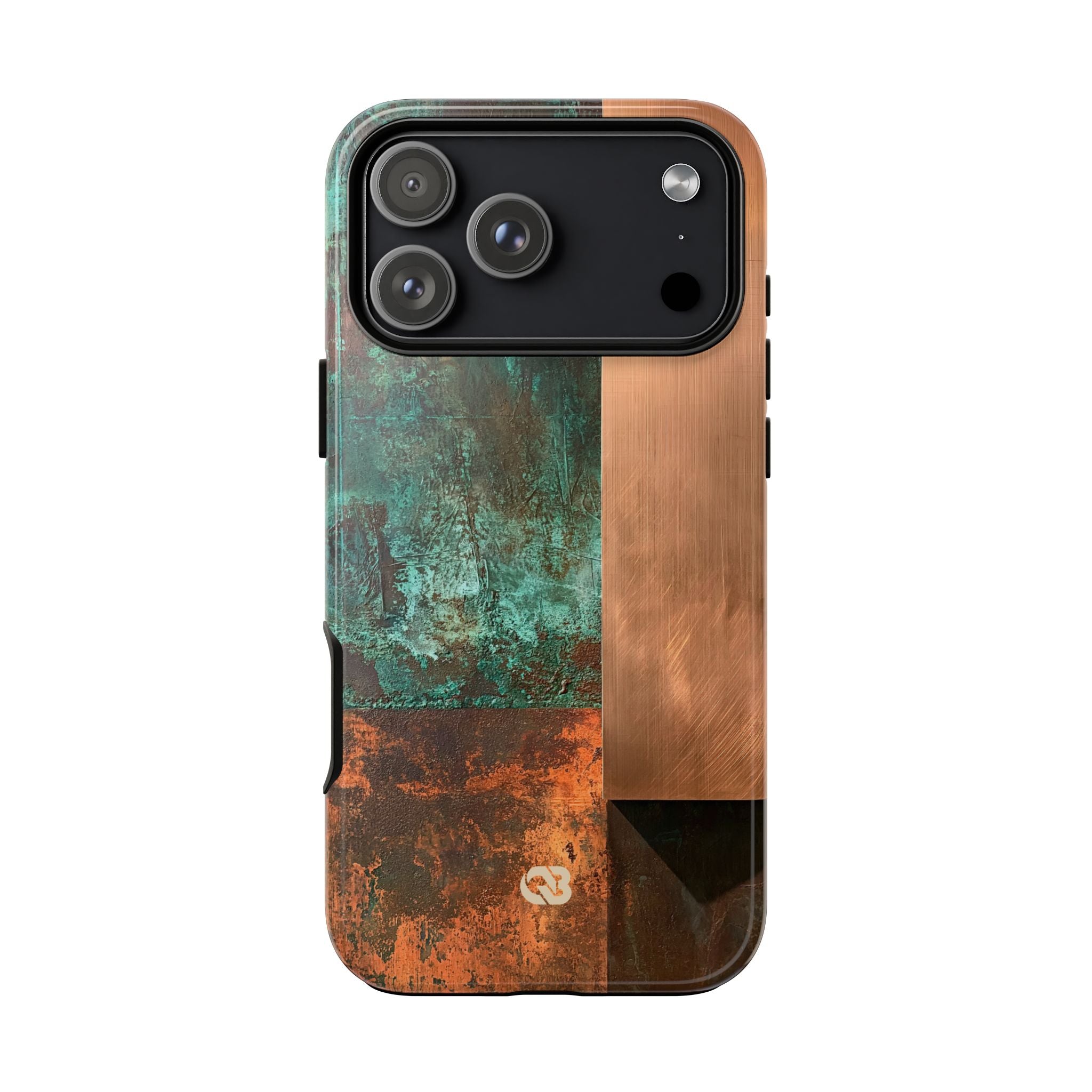 Teal Tough Phone Case for iPhone - Verdigris Copper Slab