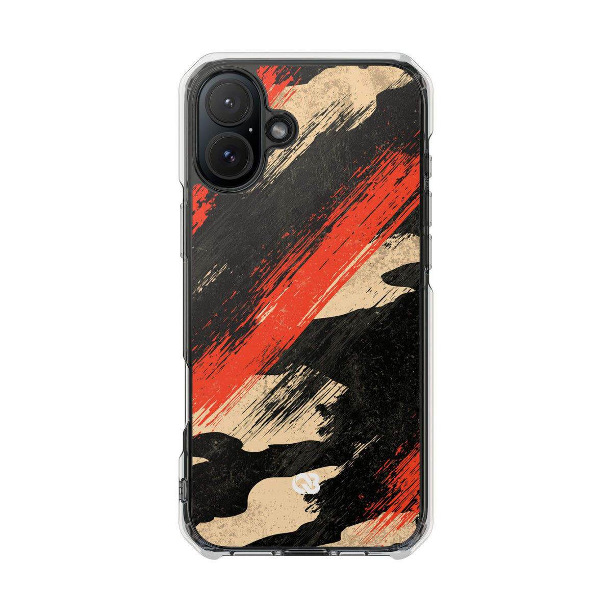 Urban Slash Camo · Clear Impact Magnetic Phone Case for iPhone · Black