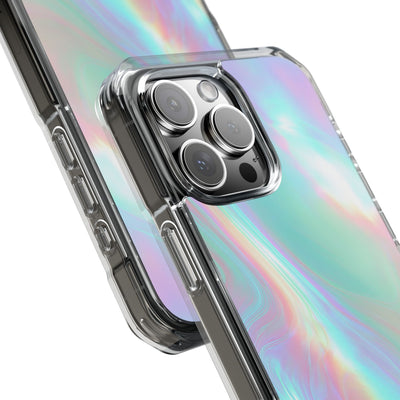 Prismatic Liquid Light · Clear Impact Magnetic Phone Case for iPhone · Teal