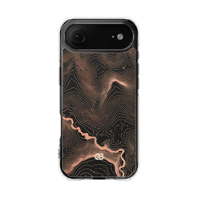 Mesa Elevation Contour · Clear Impact Magnetic Phone Case for iPhone · Black