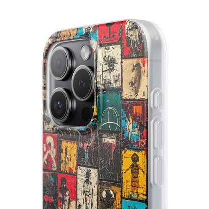 Kuvioitu ruudukko iPhone 15 Pro -pehmeä suojakotelo