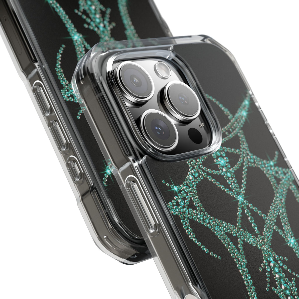 Teal Cyber Sigil · Clear Impact Magnetic Phone Case for iPhone · Teal