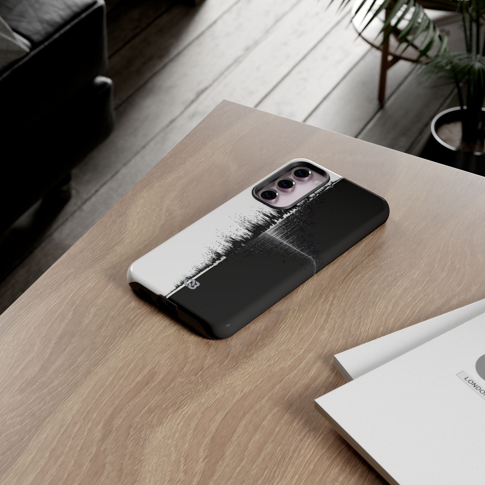 Black Tough Phone Case for Samsung - Static Signal Split