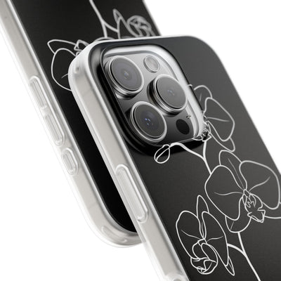 Black Lite Phone Case for iPhone - Noir Alabaster Orchid