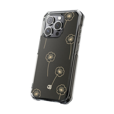 Black Impact MagSafe Phone Case for iPhone - Obsidian Sand Petals