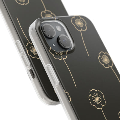 Black Lite Phone Case for iPhone - Obsidian Sand Petals