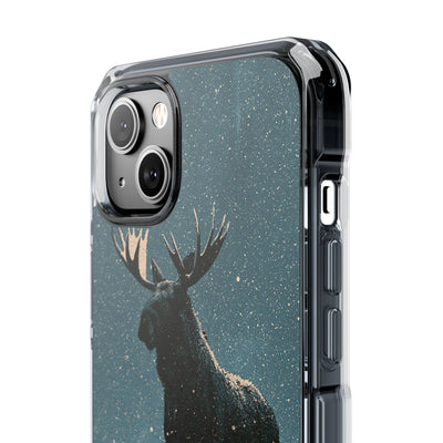Nordic Boreal Moose · Clear Impact Magnetic Phone Case for iPhone · Blue