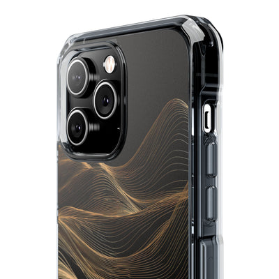 Black Impact MagSafe Phone Case for iPhone - Copper Topo Ridge