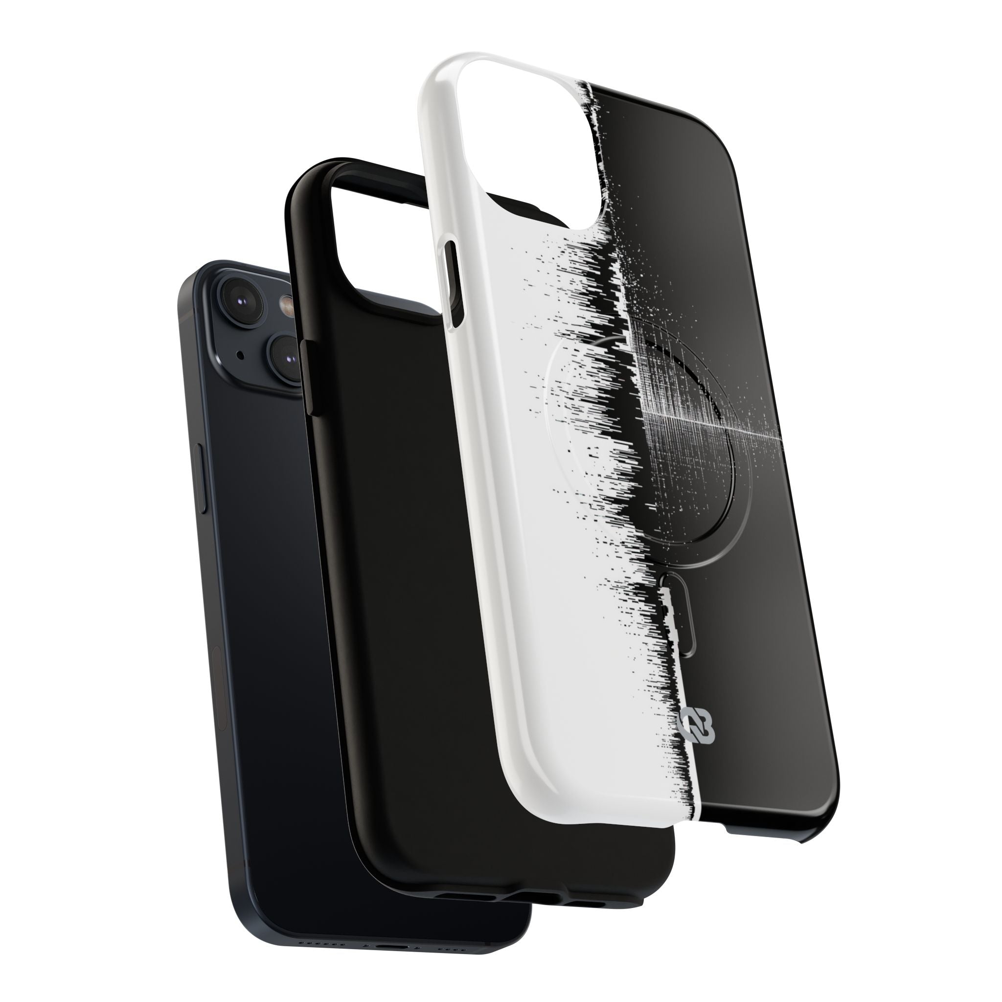 Black Tough 2.0 Magsafe Phone Case for iPhone - Static Signal Split