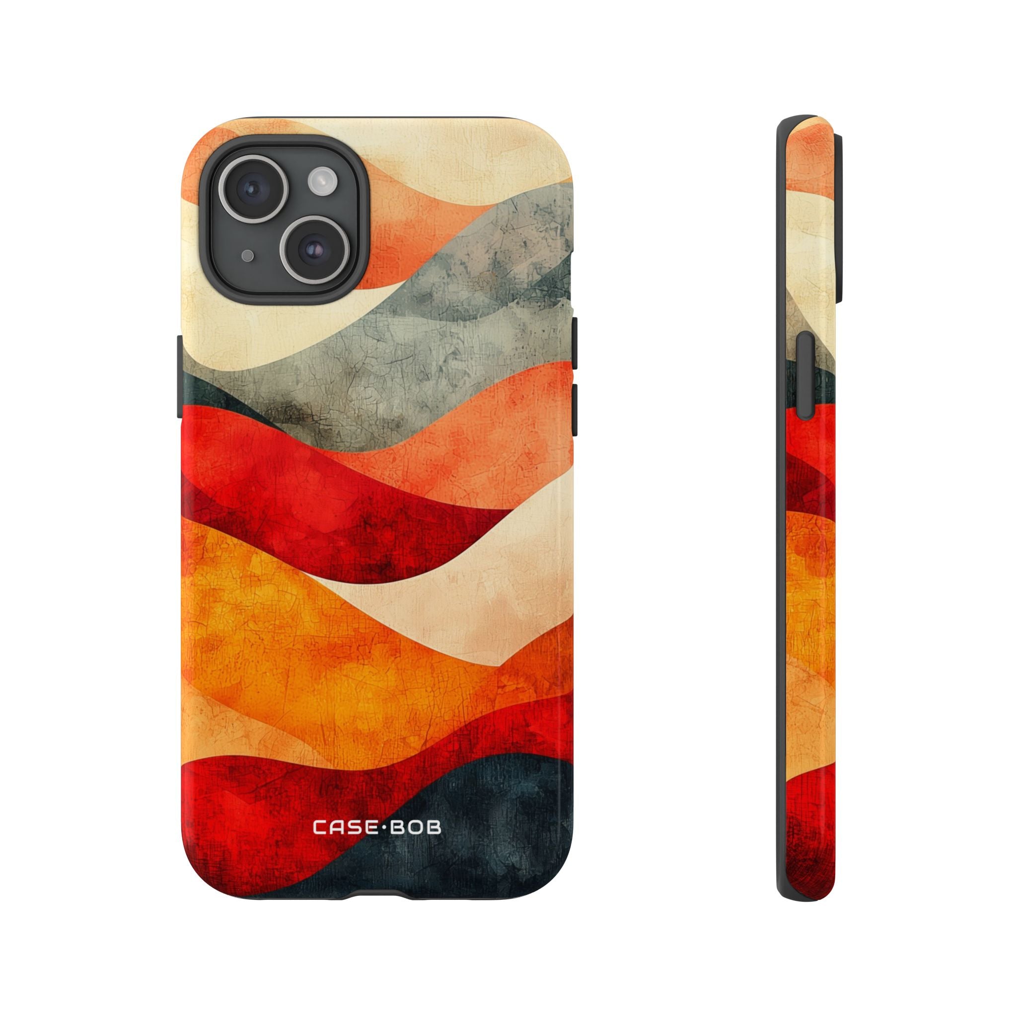 Cracked Wave Sunset iPhone 15 Plus Case - Tough