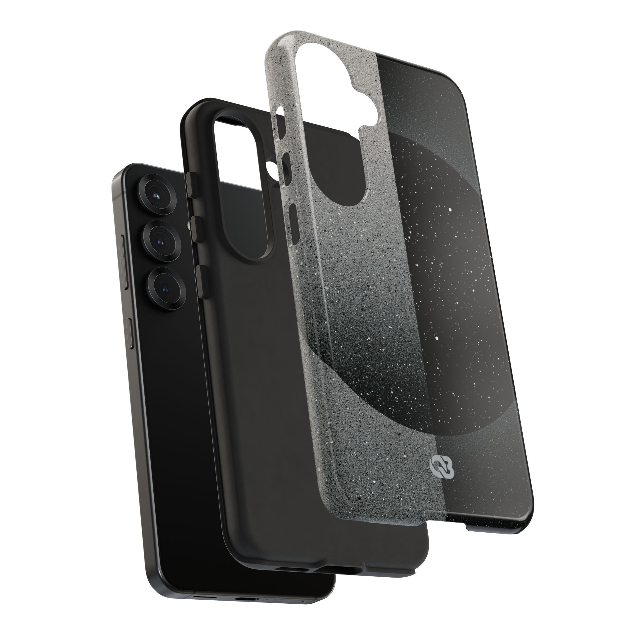 Black Tough Phone Case for Samsung - Lunar Static Orbit
