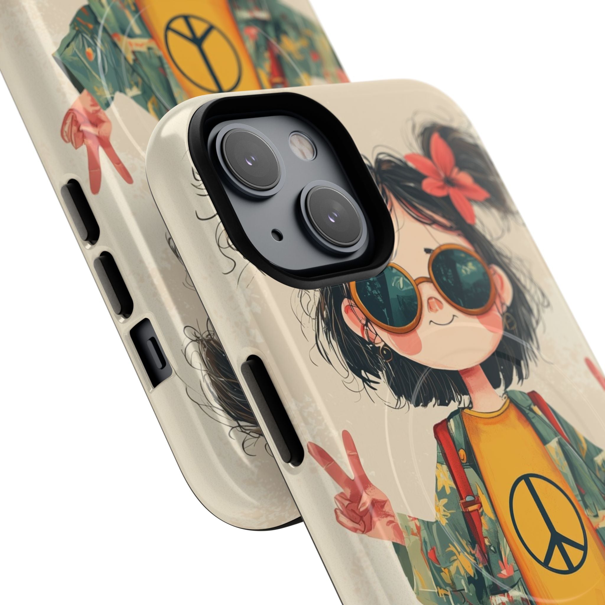 Retro Peace Girl · Tough+ Phone Case for iPhone · Magsafe