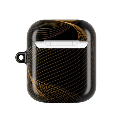 Golden Contour Flow · Hard Case for AirPods & AirPods Pro · Black
