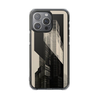 Beige Impact MagSafe Phone Case for iPhone - Monolith Urban Grid
