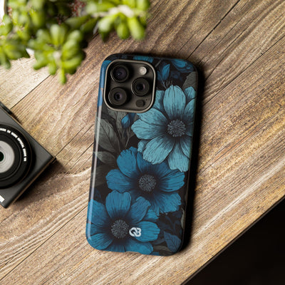Obsidian Blue Petals · Coque de téléphone Tough pour iPhone